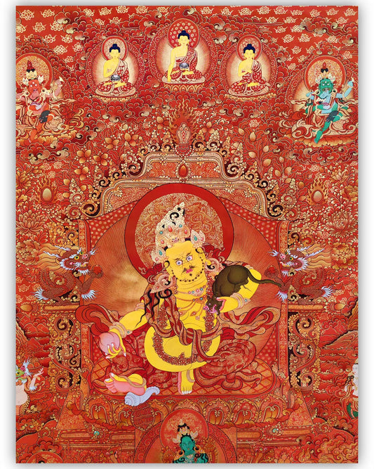 yellow-jambhala-thangka