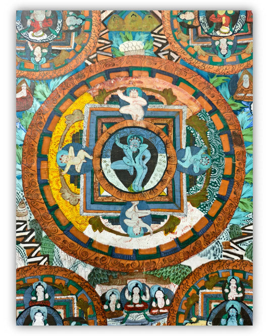 19世纪古董曼陀罗坛城唐卡9号：空行母坛城