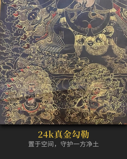 稀有十八世紀中期大威德金剛老唐卡- 保值增值
