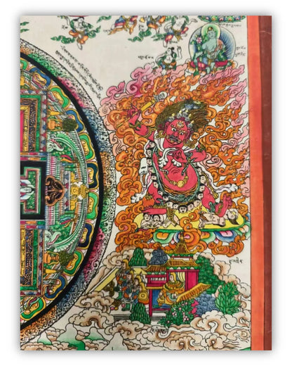 19世纪古董曼陀罗坛城唐卡8号：长寿佛坛城