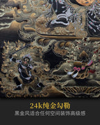 [Exquisite Black and Gold with Colorful Design] Master Jiancuo's Hand-Painted 100x70 Scale Acala (Fudo Myoo) - Collector's Item | LamaCollect