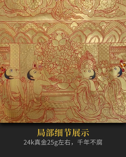 大日如来唐卡 - 大师纯金唐卡收藏投资私人订制