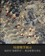 [Exquisite Black and Gold with Colorful Design] Master Jiancuo's Hand-Painted 100x70 Scale Acala (Fudo Myoo) - Collector's Item | LamaCollect