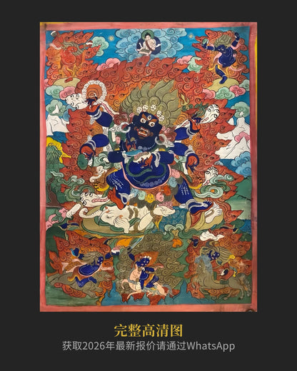 十八世紀後期金剛手老唐卡- 西藏密宗供奉老唐卡