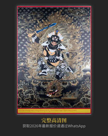 黑金不动明王唐卡 - 密宗精品热贡唐卡私人订制