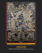 [Exquisite Black and Gold with Colorful Design] Master Jiancuo's Hand-Painted 100x70 Scale Acala (Fudo Myoo) - Collector's Item | LamaCollect