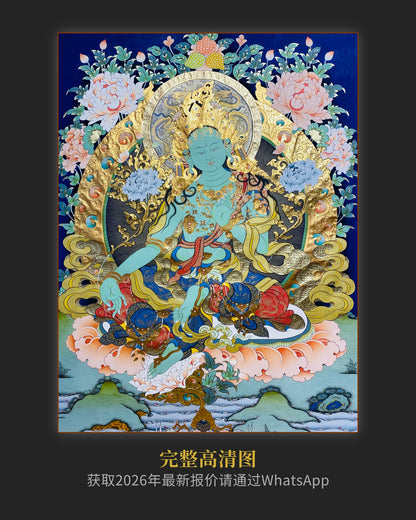 绿度母唐卡 - 大师纯手绘收藏级热贡唐卡