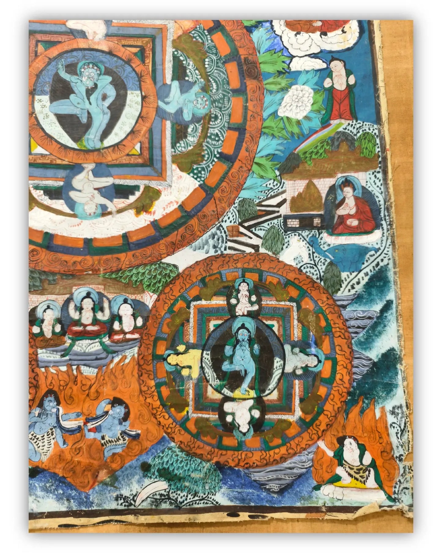 19世纪古董曼陀罗坛城唐卡9号：空行母坛城