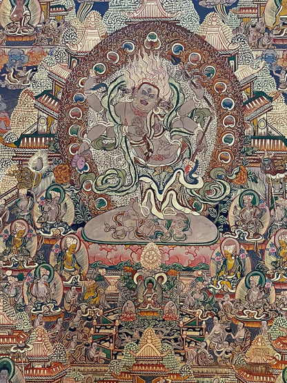 white Six Arm Mahakala thangka