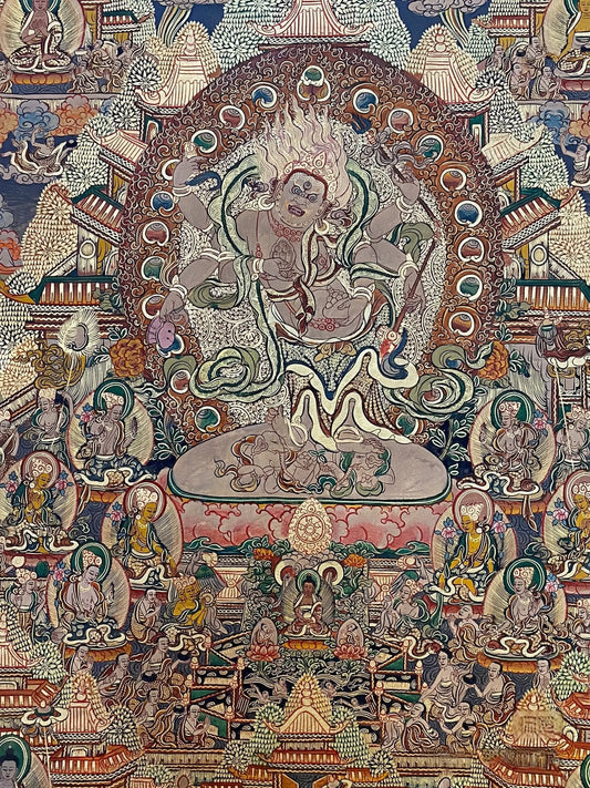 white Six Arm Mahakala thangka
