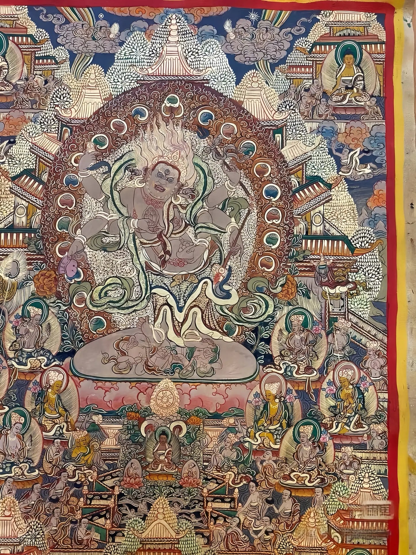 white Six Arm Mahakala thangka