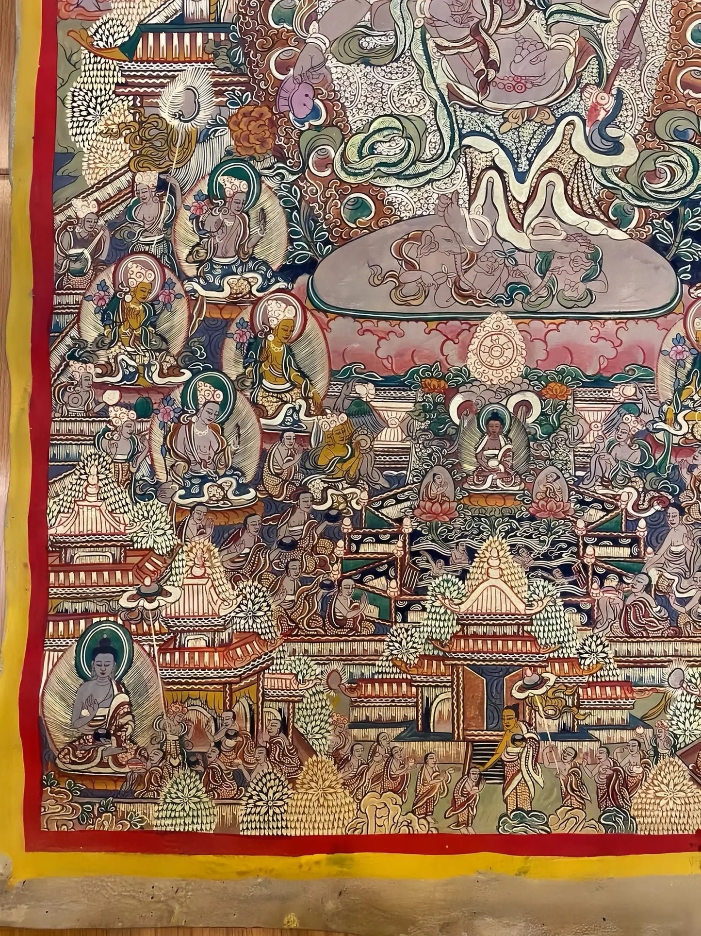white Six Arm Mahakala thangka