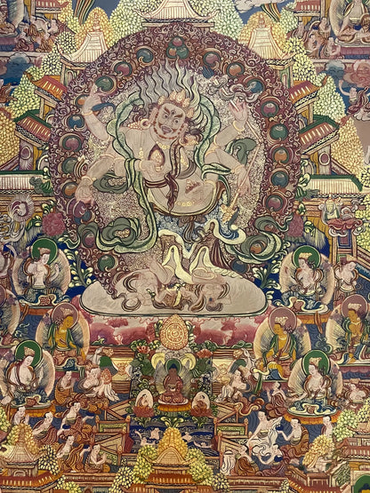 white Six Arm Mahakala thangka