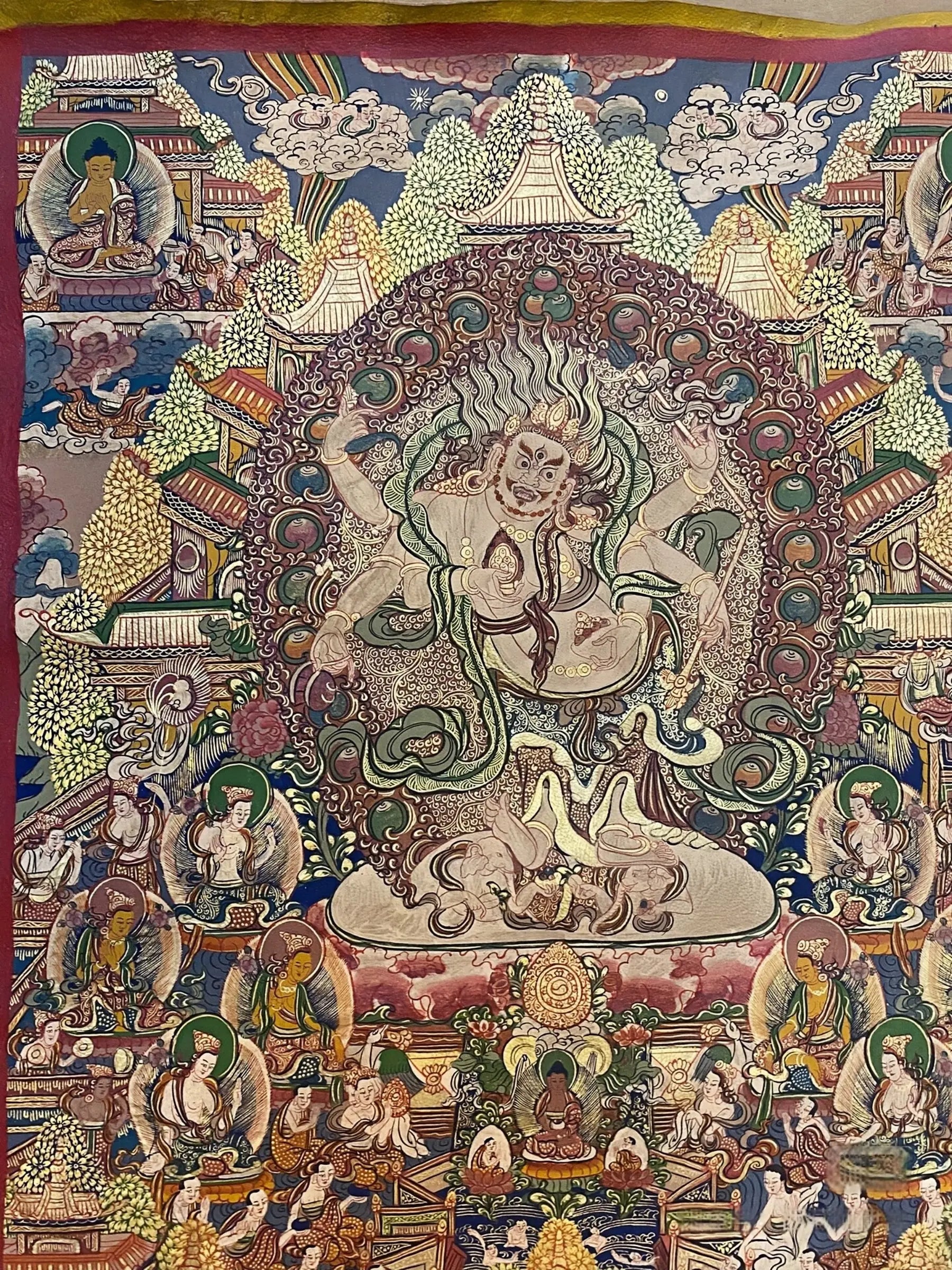 white Six Arm Mahakala thangka