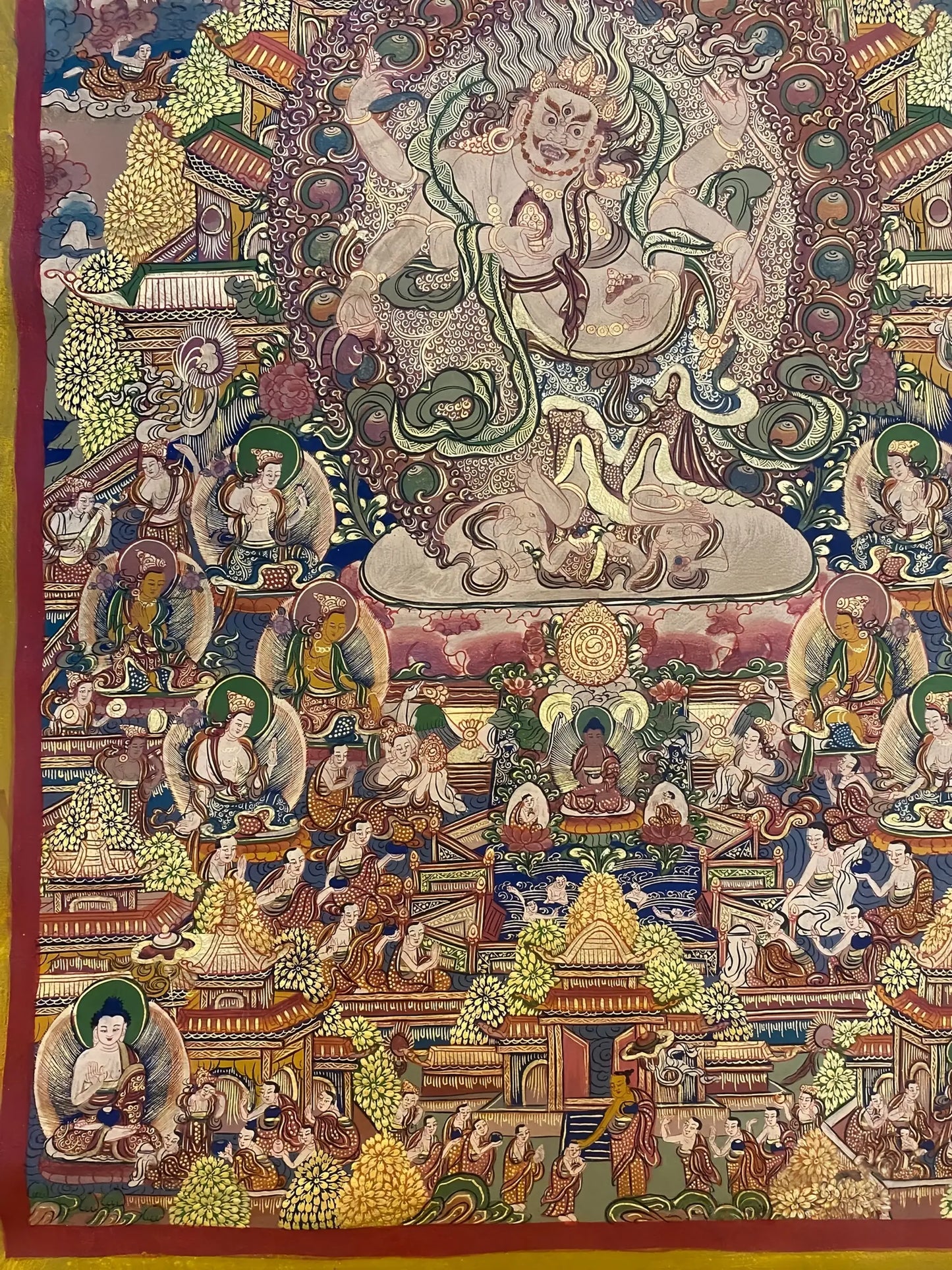 white Six Arm Mahakala thangka