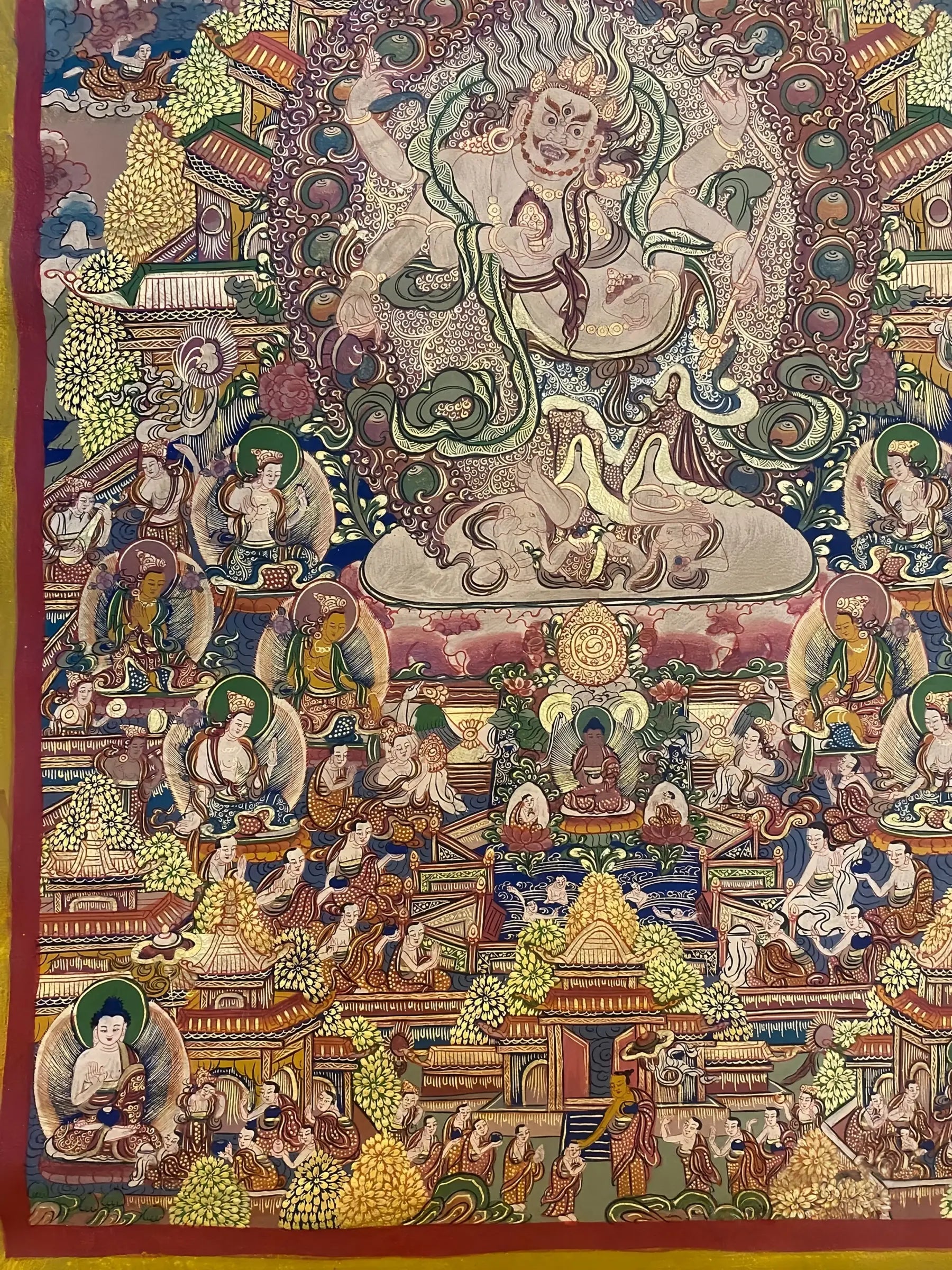 white Six Arm Mahakala thangka