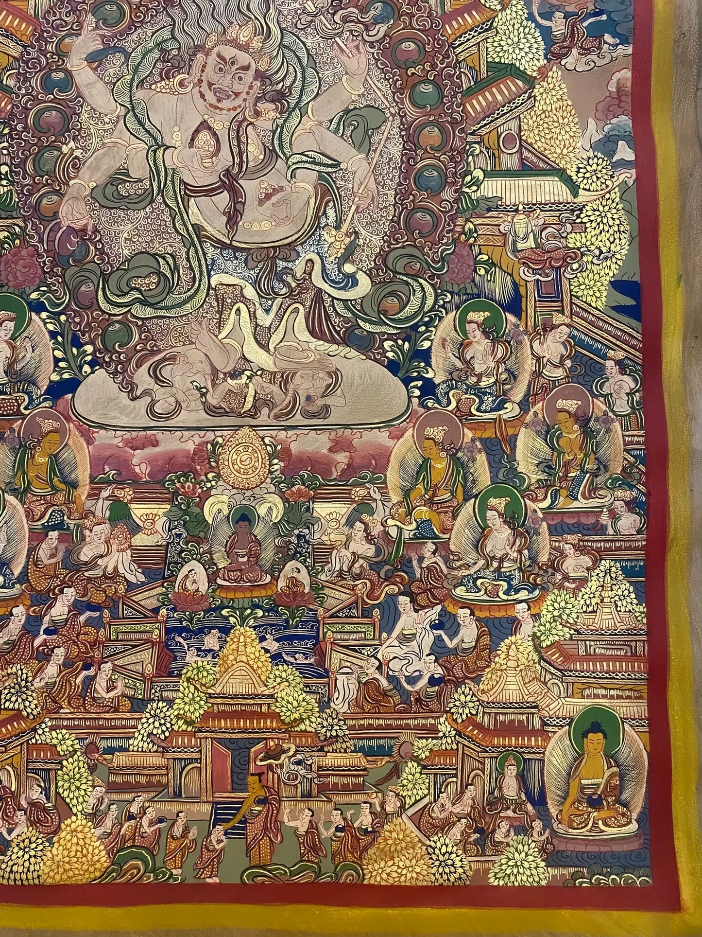 white Six Arm Mahakala thangka