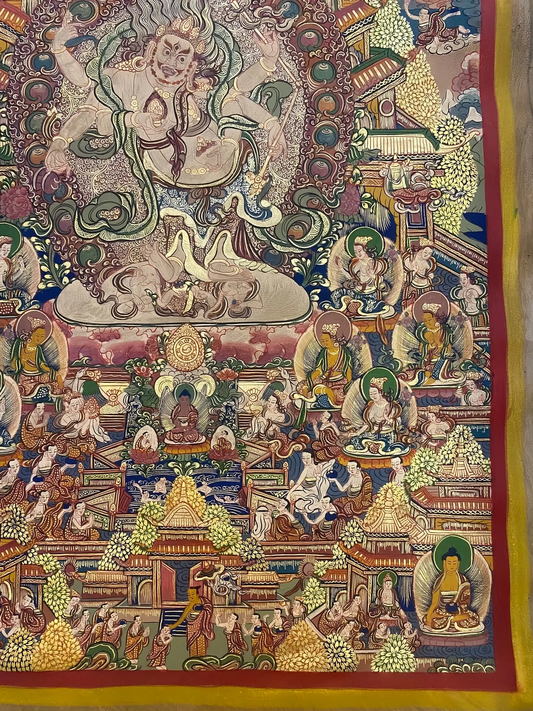 white Six Arm Mahakala thangka