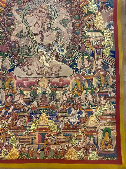 white Six Arm Mahakala thangka