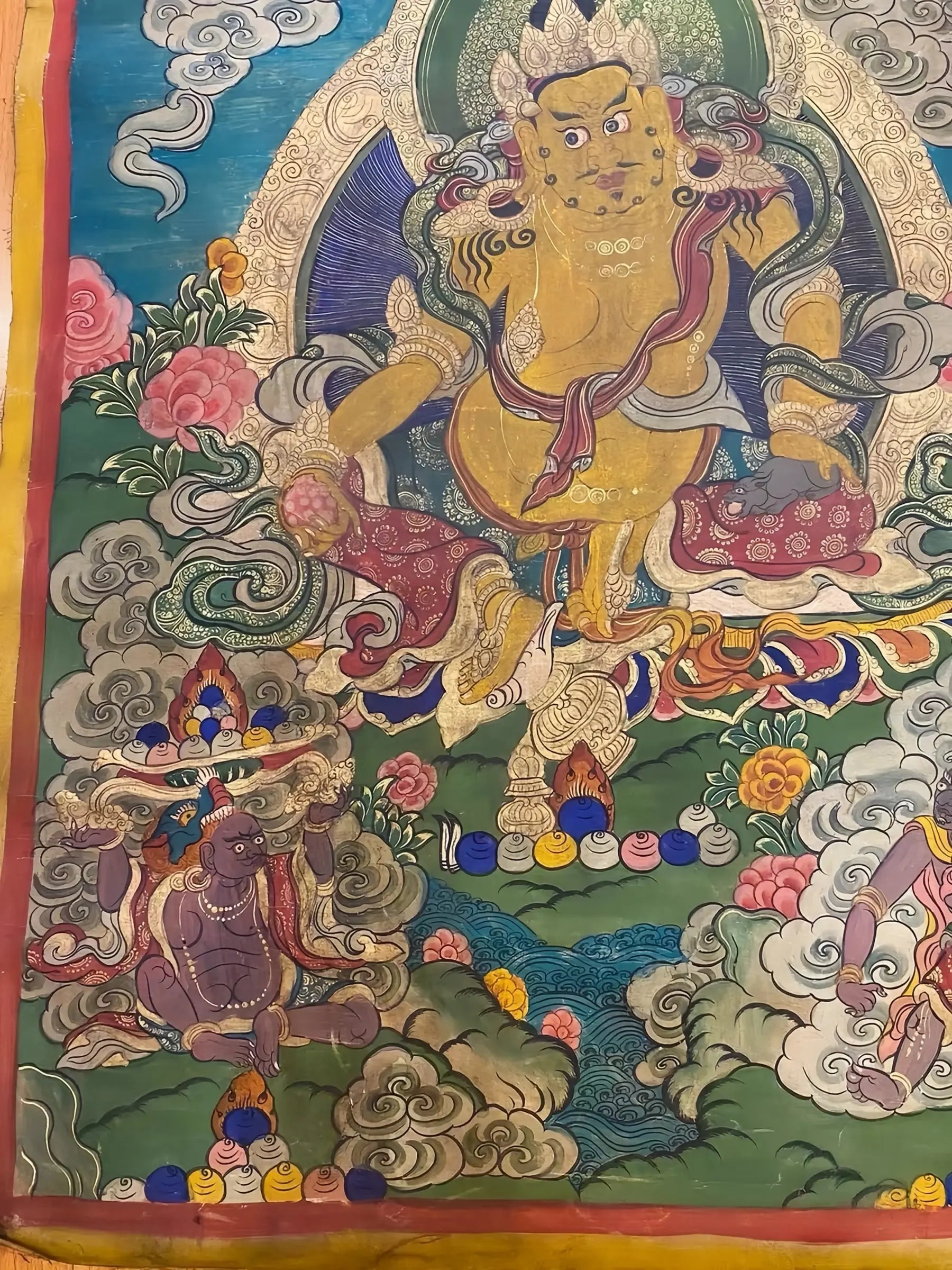 yellow-jambhala-thangka